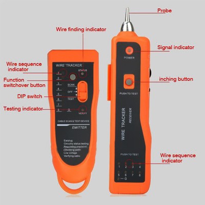 Network Ethernet LAN RJ45 RJ11 Wire Tracker Tracer Ethernet Cable TesterTool USA