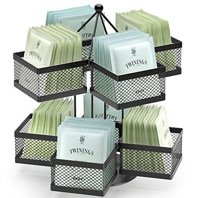 Bag Organizer Tea Bag Storage Holder Spinning Carousel 96 Te