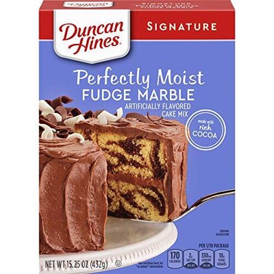 Duncan Hines Perfectly Moist Signature Cake Mix, Fudge Marble, 15.25 oz