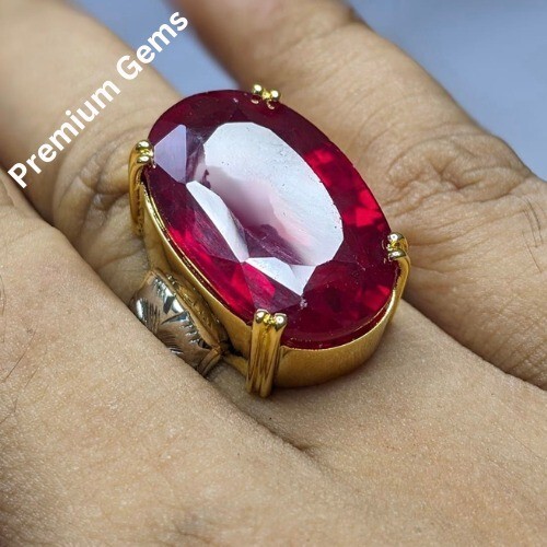 Pre-owned Handmade African Ruby, Natural Ruby Silver Ring, Ruby Gemstone Ring Sterling Silver 925 In Pink
