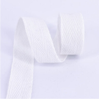 100% Pure Cotton Twill Tape 1 inch Herringbone Webbing Ribbon Sewing Apron Trim