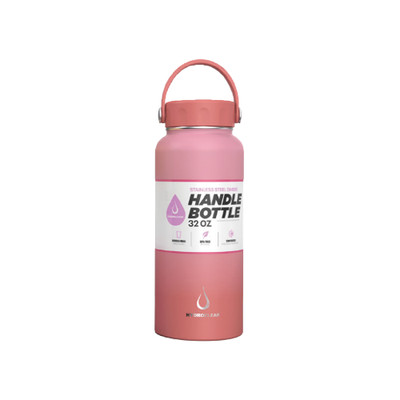 HydroClear 32oz STAINLESS STEEL OMBRE HANDLE CAP - ORANGE/PINK-