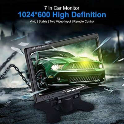 Car IR Backup Reversing Rear View Camera with 7" Color Monitor for Truck Tractor