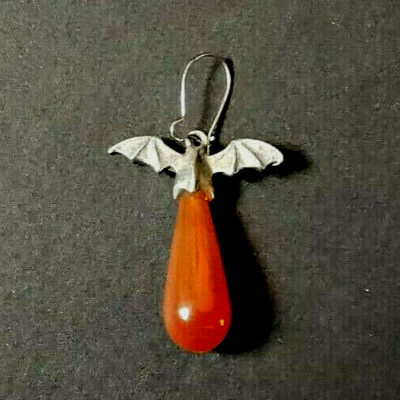Countessa Blood Drop Earring Pewter ALCHEMY Gothic