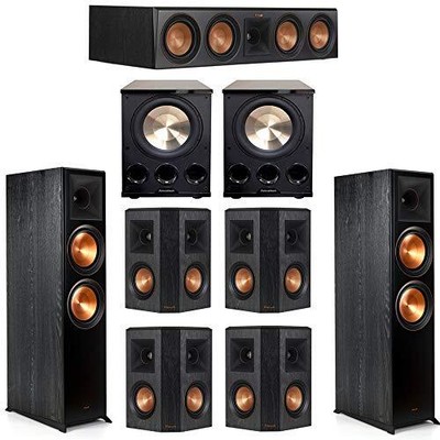 Klipsch 7.2 Ebony System - 2 RP-8000F, 1 RP-504C, 4 RP-402S, 2 PL-300