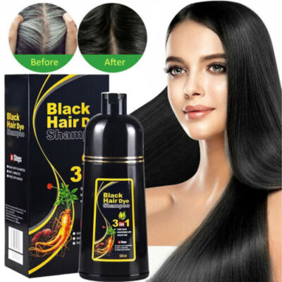 Black Hair Dye Shampoo for Gray Hair 3 In 1 Herbal Nourishin