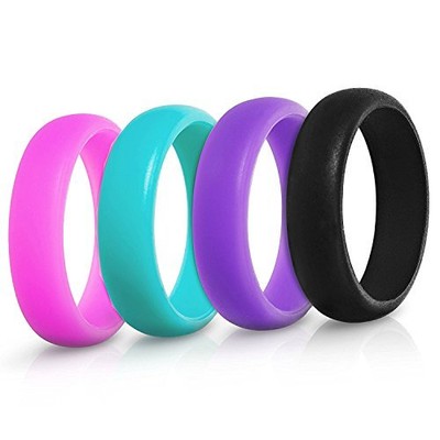 UPC 885909011209 product image for 4 Pcs Silicone Women Men Wedding Ring Durable Rubber Flexible Band Sport Size 8 | upcitemdb.com