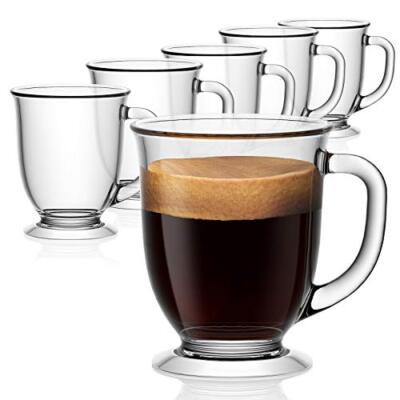 S Set Of 6, Clear Coffee Mug 15 Oz, Large Glass Mugs ...