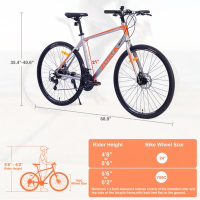 28inch Wheel Hybrid Bike Disc Brake 700C Bike for Adult City Bicycle 21 Speed