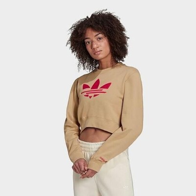 Женская оригинальная толстовка Adidas, Бежевый тон, X-Small