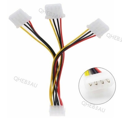 4 Pin IDE Molex to 3 SATA Power Cable Splitter Adapter 1 Male to 3 Female 10H