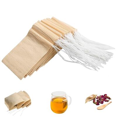 100pcs Disposable Tea Bags For Loose Tea Small Empty Tea Bag With Wood Pulp Mate