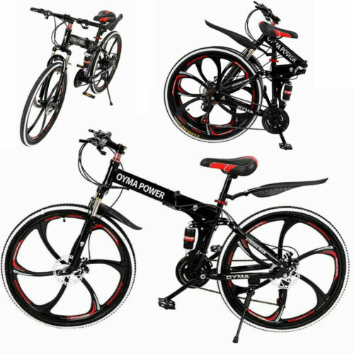 Details about / 26in Foldable Outroad Mountain Bike 21-Speed Double Disc Brake Bicycles MTB Bike
