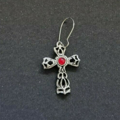 Wrought Cross (1) Earring Pewter ALCHEMY Gothic