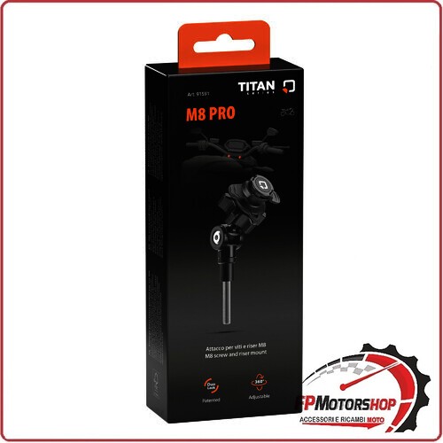 91591 TITAN M8 PRO SUPPORTO CON ATTACCO PER VITI E RISER UNIVERSALE MOTO