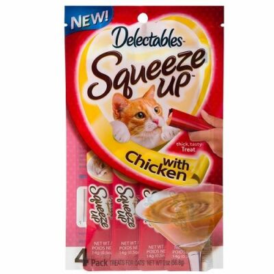Delectables Squeeze Up Thick,Tasty Treat With Chicken 1-Pack 4-Individual Tubes