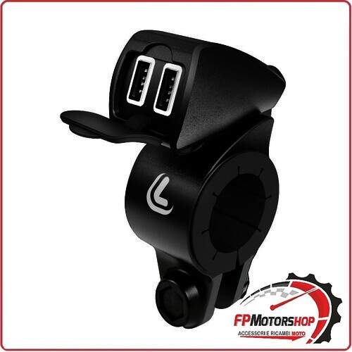 38828 USB-FIX TREK DOPPIO CARICATORE DUAL USB PER MANUBRIO MOTO SCOOTER
