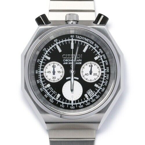 Pre-owned Citizen × Jam Home Made Jcz003 Bullhead Black Dial Tsuno Chrono Watch Panda 2