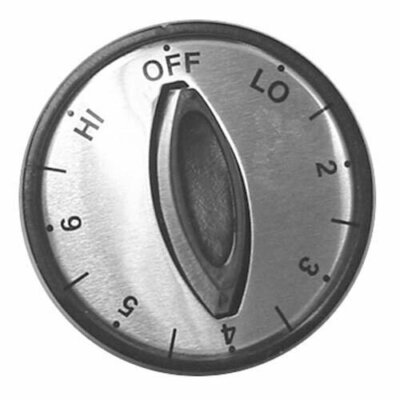 KNOB, INF CONTROL (FLAT DOWN)  2'' DIA ] [ OFF-LO-2-6-HI] [MOUNT .187'']