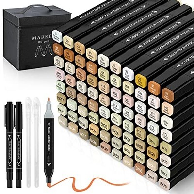 Markers Skin Tones, 80 Colors Copic Marker Pen Dual Tip Alcohol Sketch Marker...
