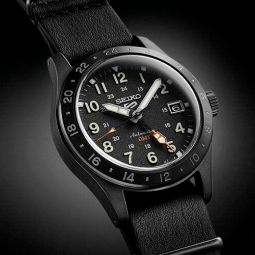 Pre-owned Seiko 5 Sports Sbsc013 Field Sports Gmt Mechanical Automatic Watch Black 2024
