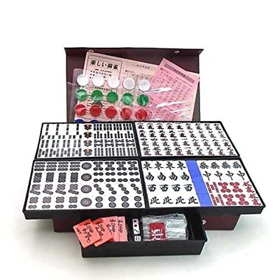 Domestic handmade mahjong tile set Cobalt Bull-Clearly bold weight mahjong tile