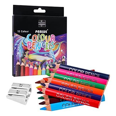 Short Fat Pre-sharped Colored Pencils W...