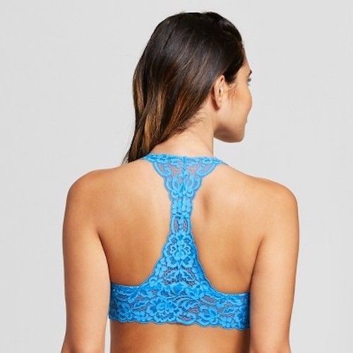 Lot of 24 Xhilaration Women’s Push-Up Racerback Lace Bralette, S, Electra Blue