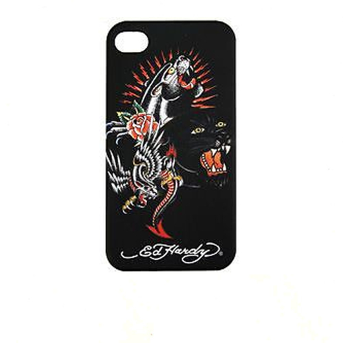 CUSTODIA BACK CASE FACEPLATE ED HARDY PANTHERS per APPLE IPHONE 4 4G 4S