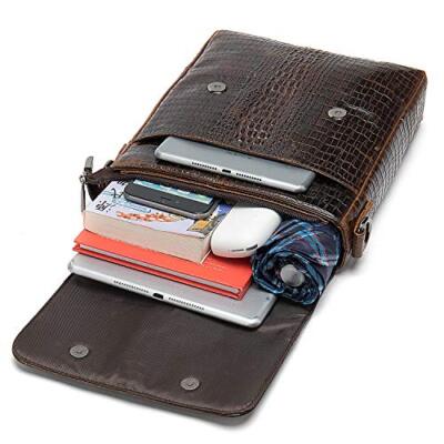  Leather Flap Messenger Bag for Men Small Crossbody Shoulder Bag,Novelty 