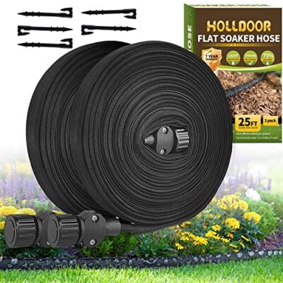 50 Ft For Garden Beds, 2 Pack 25 Ft Soaker Hose For Garden T