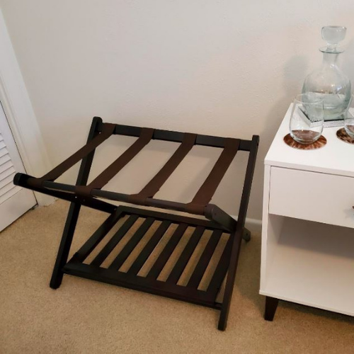 Rack Stand 2 Shelf Suitcase Holder Storage Bag Travel Folding Organizer