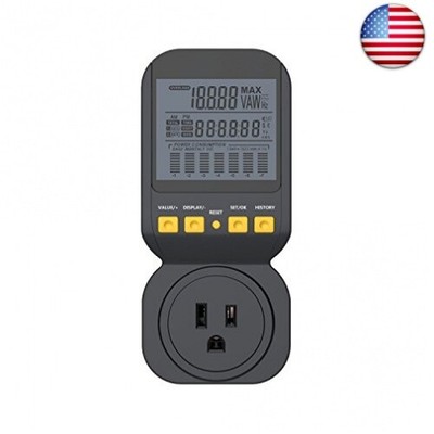Electricity Usage Monitor by Spartan Power Energy Watt Meter with 15A Outlet,