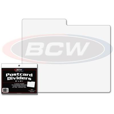 30 BCW Brand White Postcard Dividers Tabbed Archival Safe