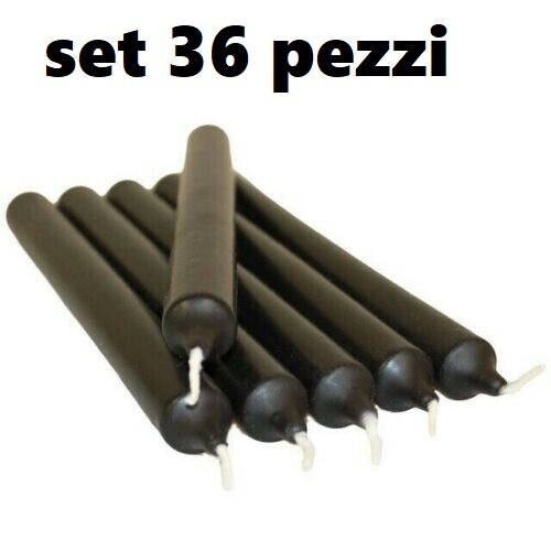 Set 36 Pezzi Candele Nere Lunghezza 19cm Profumate Fragranza More bal