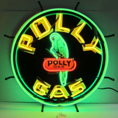 Yellow Polly Gas Glass Neon Signs Bar Party Parrot Artwork Visual Wall Sign 18''