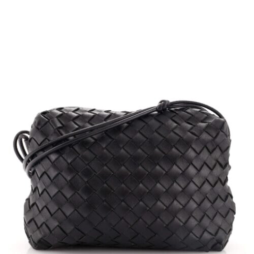 BOTTEGA VENETA Loop Large $6100 Black Leather Weekender Bag