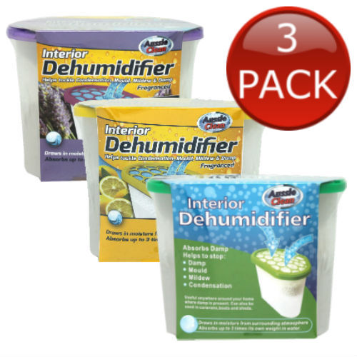 3 X Aussie Clean Interior Dehumidifier Mould Damp Moisture
