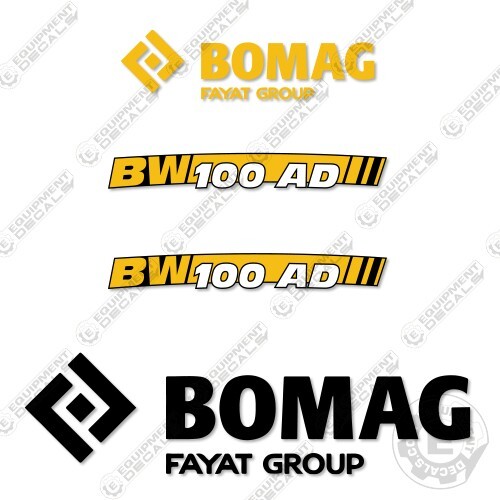 Fits Bomag 100AD-5 Decal Kit Roller Equipment Decals - 7 YEAR VINYL