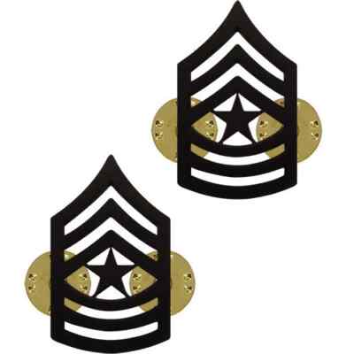 Sergeant Major E9 USMC black collar insignia chevrons NEW pin clutch