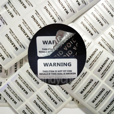 100Pcs Warranty Void Security Labels Removed Tamper Proof Evident Stickers Seals