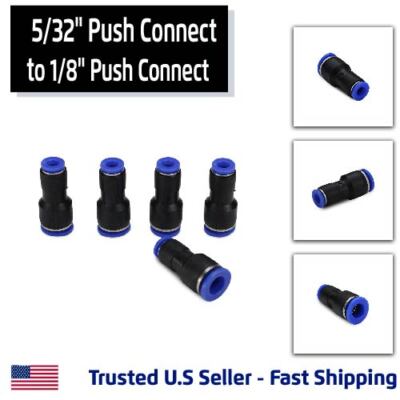 5 Pack, Reduced Union Push Connect 5/32'' Tube to 1/8 Tube