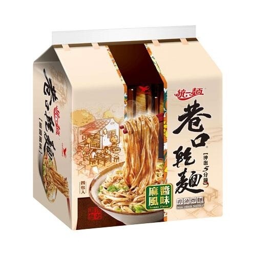 Uni-President 統一 巷口乾麵 麻醬風味 Instant Noodles Seame Paste Flavor 100g x4bags
