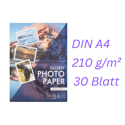 Fotopapier,Druckerpapier GlÃ¤Nzend A4 Fotos Paper 30 Blatt Glossy Papier 210g/Â²