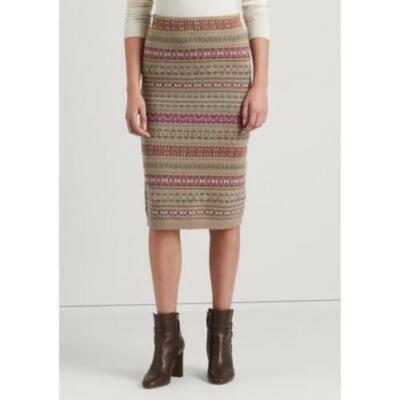 

Женская льняная юбка-карандаш Lauren Ralph Lauren с жаккардовым узором, большой размер, Multicolor