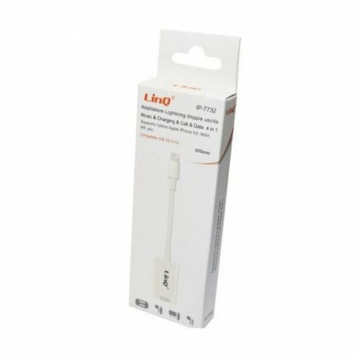 Cavo Adattatore Lightning Doppia Uscita Musica Chiamate Ricarica linq ip-7732