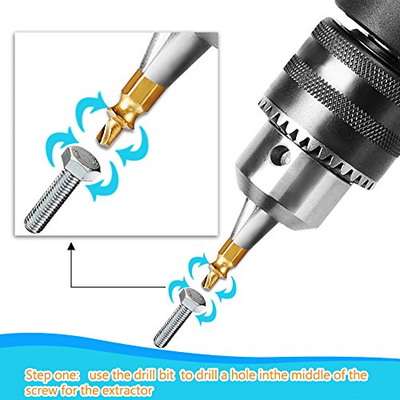 Screw Remover and Extractor Set by Qliver,Set of 6 Stripped Screw Out