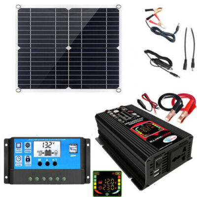 200W Complete Solar Panel Kit with 6000W Power Generator 100A 110V Grid System