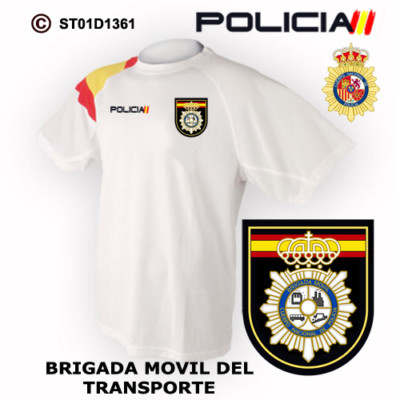 CAMISETAS TECNICAS POLICIA NACIONAL: CNP - BRIGADA MOVIL DEL TRANSPORTE M3