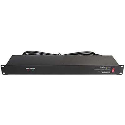 8 Outlet Horizontal 1U Rack Mount PDU Power Strip for Network Server Racks - ...